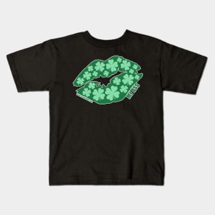 Kiss My Ass - St. Patrick's Day Clover Lips Kids T-Shirt